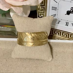 Handmade Gold Feather Cuff  OS